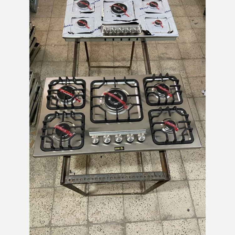 اجاق گاز صفحه ای توکار استیل اریکسان مدل لوفرا فلت پنج شعله ترموکوپل